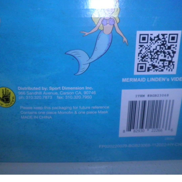 Kids' Mermaid Monofin with Mask & Fins, Pink/Blue, by Body Glove, NIB - Picture 11 of 12